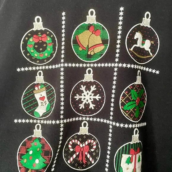 80s Granny Christmas sweatshirt polo collar puffy paint GOPHER sz XL RetRo FAB - Picture 11 of 11